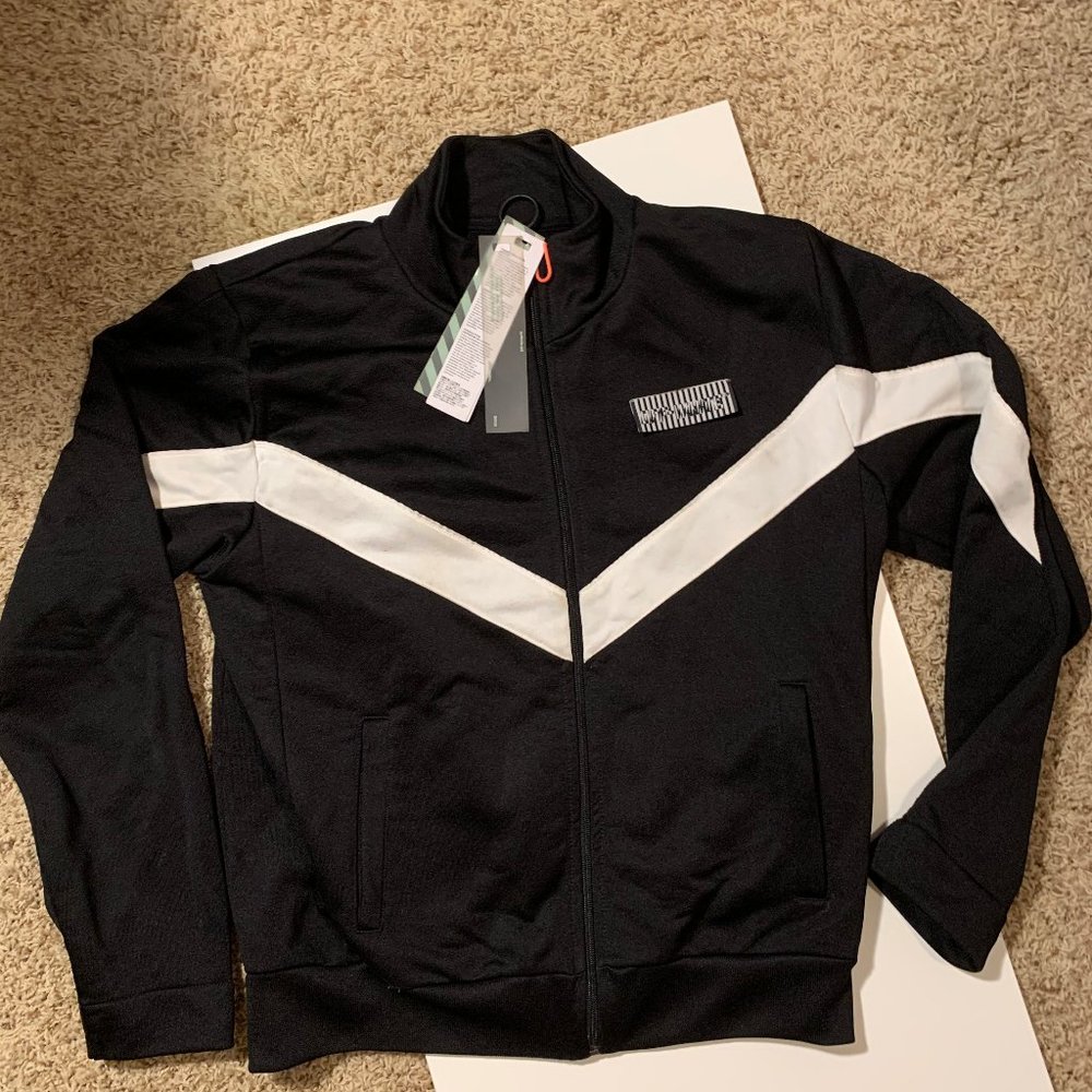 off-white zip up track jacket 2013 black and white